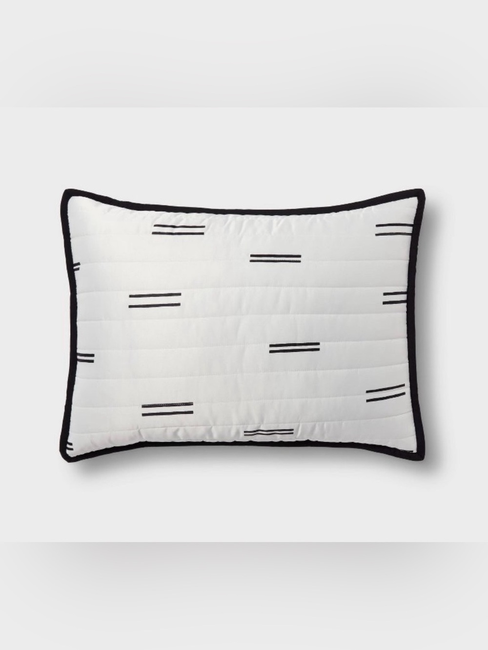 2 Pack Standard Satin Quilt Sham White Black Room Essentials